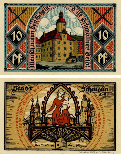 фото Германия Нотгельд  10 пфеннигов 1921  F-VF Шмёльн