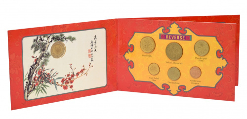 фото Сингапур набор из 7 монет 1998 UNC 1, 5, 10, 20, 50 центов, 1, 5 долларов в сувенирной упаковке