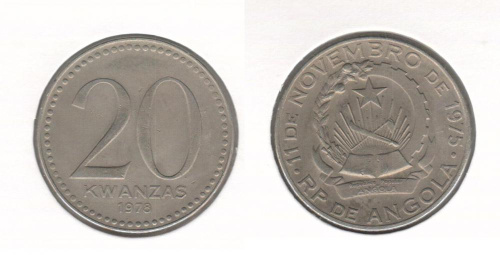 фото Ангола 20 кванза 1978 F-VF (KM#87)