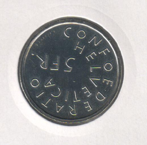 фото Швейцария 5 франков 1975 UNC Защита памятников