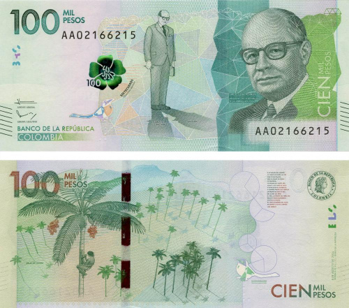 фото Колумбия 100000 песо 2014 UNC (P463)