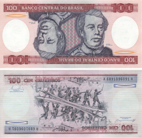 фото Бразилия 100 крузейро 1981-1984 UNC (P198)