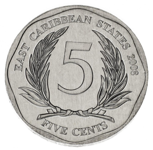 фото Восточные Карибы 5 центов 2000-2008 UNC