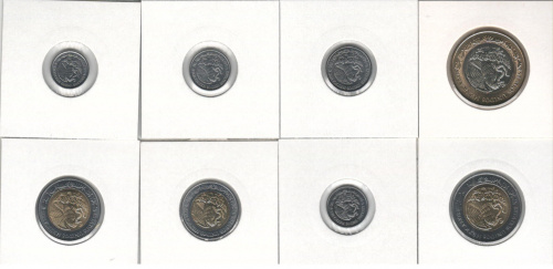 фото Мексика набор из 8 монет 2001-2022 UNC 5, 10, 20, 50 центов, 1, 2, 5, 10 песо