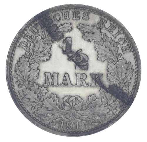 фото Германия 1/2 марки 1917 Серебро F-VF