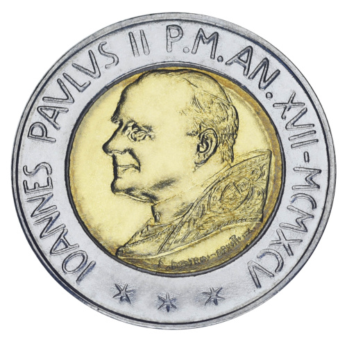 фото Ватикан 500 лир 1995 Биметалл UNC Энциклическое письмо