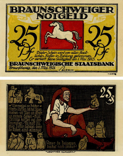фото Германия Нотгельд 25 пфеннигов 1921 F-VF  Брауншвейг