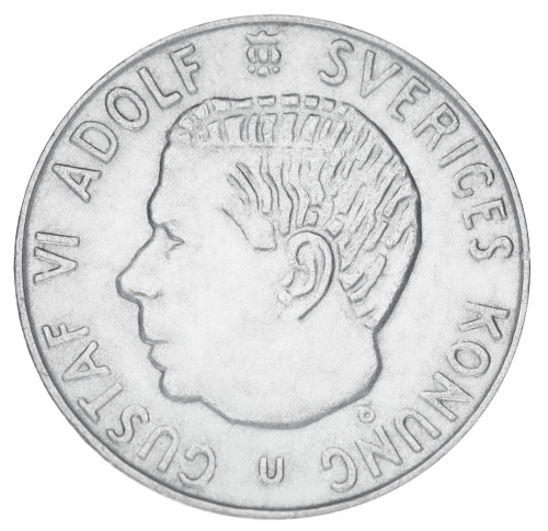 фото Швеция 1 крона 1966 Серебро F-VF (Ag 400, 7 грамм)