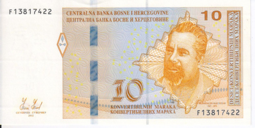 фото Босния и Герцеговина 10 марок 2012 UNC (P80)
