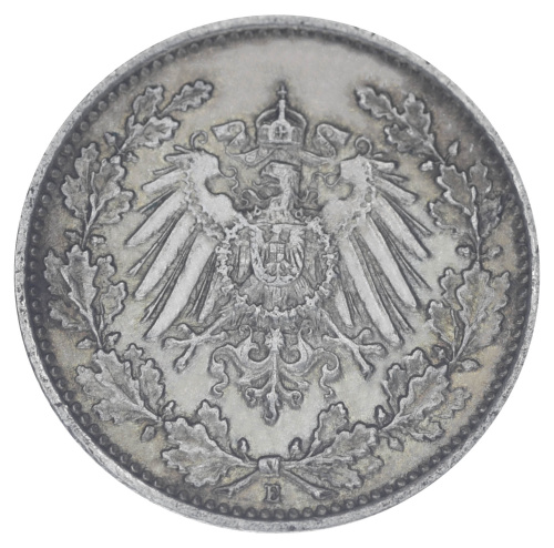 фото Германия 1/2 марки 1911 Серебро F-VF