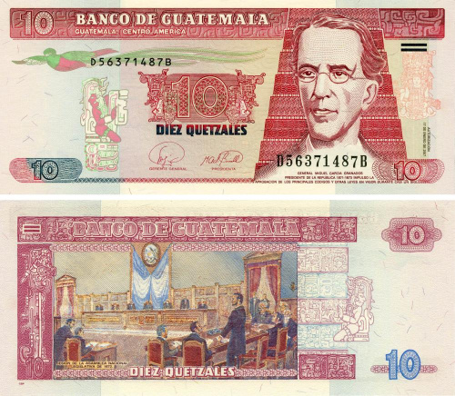 фото Гватемала 10 кетсалей 2007 UNC (P111b)