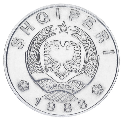 фото Албания 1 лек 1988 UNC Aluminium