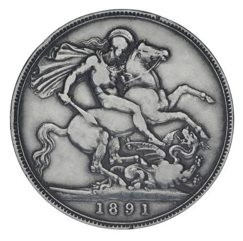 фото Великобритания 1 крона 1891 Серебро F-VF