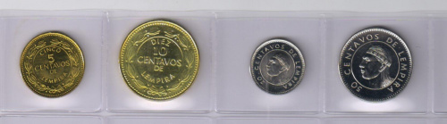 фото Гондурас набор из 4 монет 1999-2006 AU-UNC 5, 10, 20, 50 сентаво