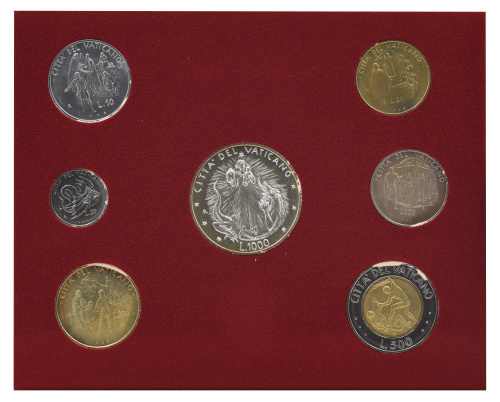 фото Ватикан набор из 7 монет 1995 AU-UNC Римский папа - Иоанн Павел II 17-й год правления