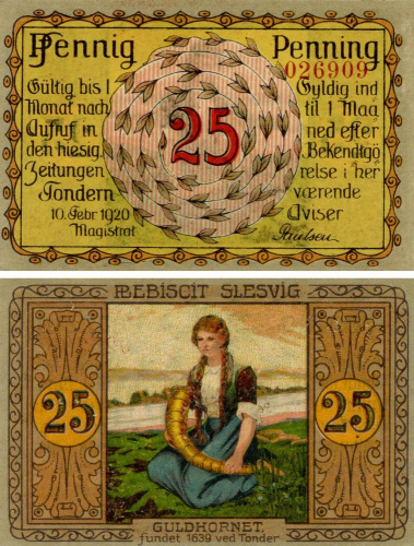 фото Германия Нотгельд  25 пфеннигов 1920 F-VF Тённер