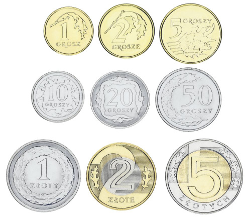 фото Польша набор из 9 монет 2023 UNC 1, 2, 5, 10, 20, 50 грош, 1, 2, 5 злотых