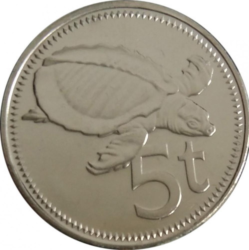 фото Папуа-Новая Гвинея 5 тойя 2009 UNC Черепаха (KM#3a)
