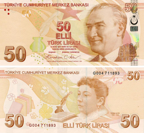 фото Турция 50 лир 2009 (2025) UNC (P225g)
