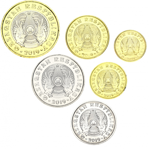 фото Казахстан набор из 6 монет 2019 UNC 1, 5, 10, 20, 50 100 тенге