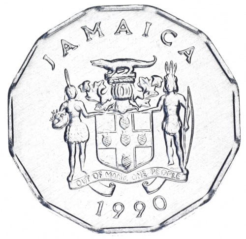 фото Ямайка 1 цент 1990 AU-UNC FAO ФАО