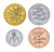 фото Руанда набор из 4 монет 1977-1987 UNC 1, 5, 10, 20 франков