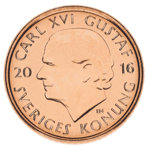 фото Швеция 1 крона 2016 AU-UNC