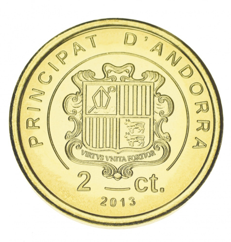 фото Андорра 2 сентима 2013 UNC