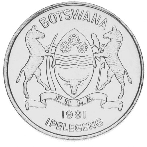 фото Ботсвана 25 тхебе 1991 UNC Бык