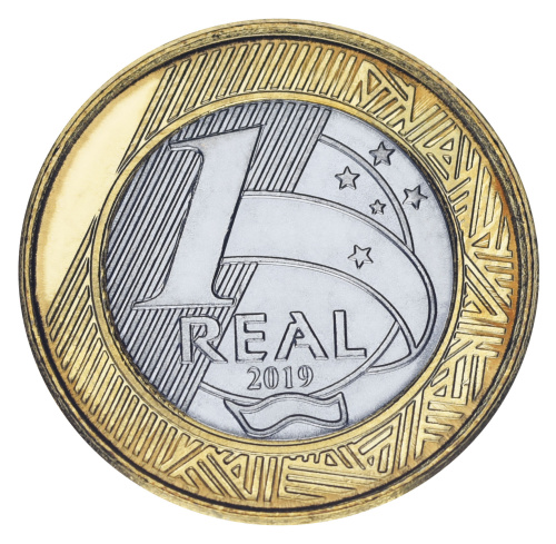 фото Бразилия 1 реал 2019 Биметалл AU-UNC 25 Anos Doreal