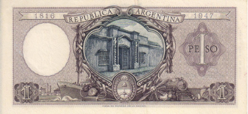 фото Аргентина 1 песо 1952-1955 AU-UNC
