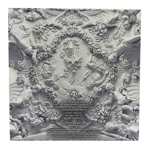 фото Литва набор из 8 монет евро 2025 UNC 1, 2, 5, 10, 20, 50 евроцентов, 1, 2 евро в сувенирной упаковке