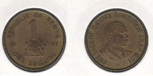фото Кения 1 шиллинг 1997 VF (KM#29)
