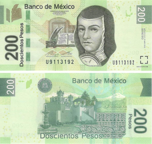 фото Мексика 200 песо 2015 UNC (P125)
