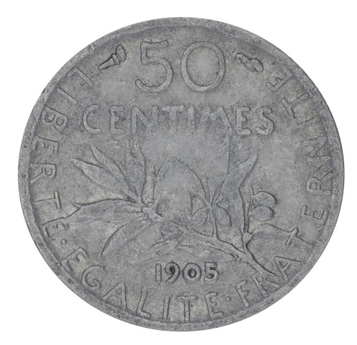 фото Франция 50 сантим 1905 Серебро F-VF