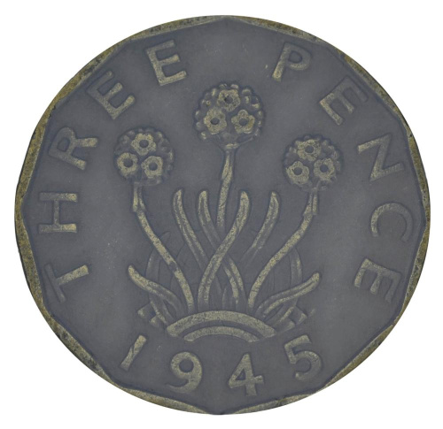 фото Великобритания 3 пенса 1945 F-VF