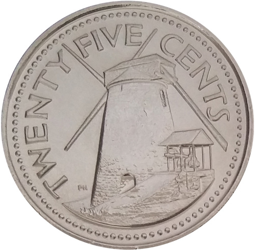 фото Барбадос 25 центов 2011 UNC (KM#13a)