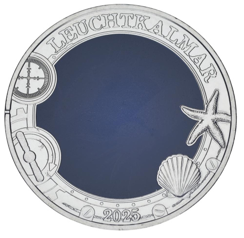 фото Австрия 3 евро 2025 UNC Светящиеся морские обитатели - Кальмар-светлячок