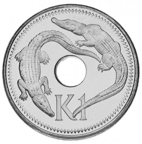 фото Папуа-Новая Гвинея 1 кина 2004 UNC Крокодилы (KM#6)