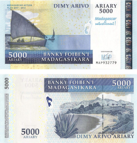 фото Мадагаскар 5000 ариари 2007-2012 UNC Памятная (P94)