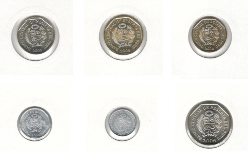 фото Перу набор из 6 монет 2008-2009 UNC
