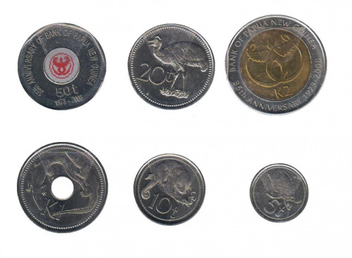 фото Папуа-Новая Гвинея набор из 6 монет 2008-2009 UNC