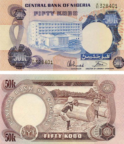 фото Нигерия 50 кобо 1973-1978 UNC (P14)