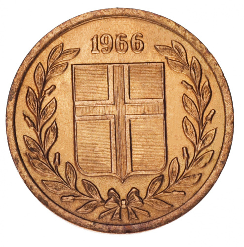 фото Исландия 1 эйре 1966 F-VF