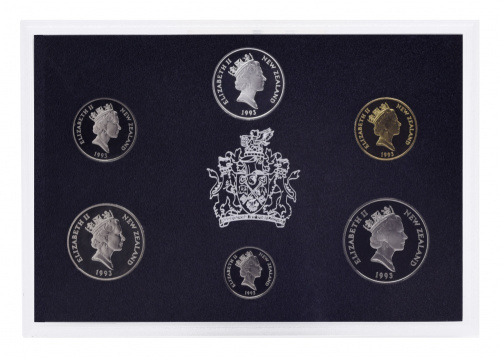 фото Новая Зеландия набор из 6 монет 1993 Proof 5, 10, 20, 50 центов, 1, 2 доллара