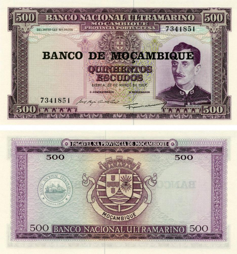фото Мозамбик 500 эскудо 1976 UNC (P118)