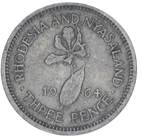фото Родезия и Ньясаленд 3 пенса 1964 F-VF
