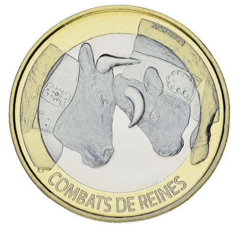 фото Швейцария 10 франков 2012 Биметалл UNC Бой коров (KM#142)