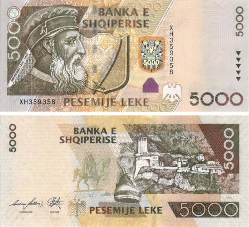 фото Албания 5000 леков 2013 UNC (P75b)