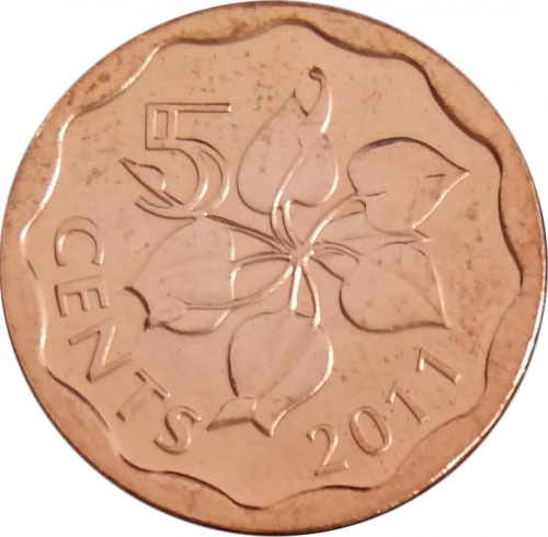 фото Свазиленд 5 центов 2011 UNC (KM#56)